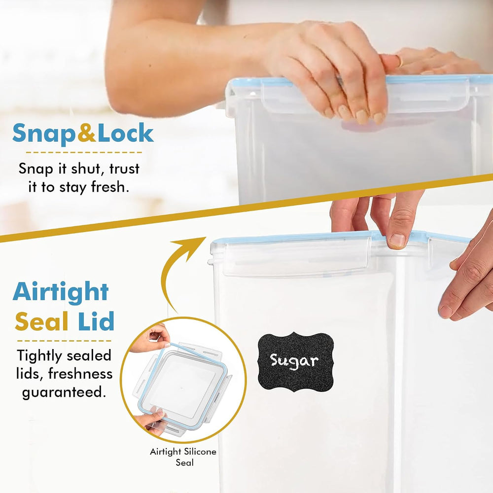 Shazo 2 PC (9.5L | 321 Oz) Extra Large Bulk Food Storage Containers with Airt...