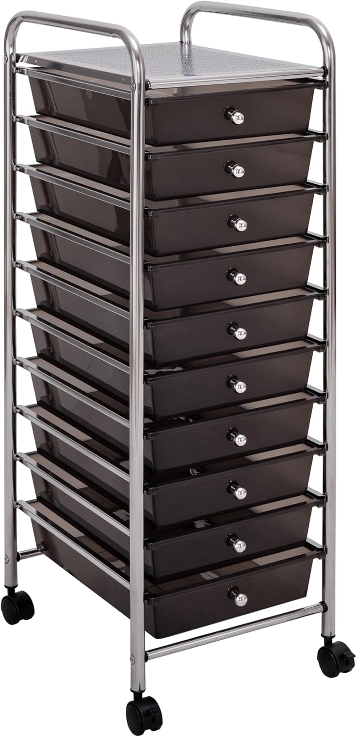 Seville Classics Rolling Utility Organizer Storage Cart, for Home Office, Sch...