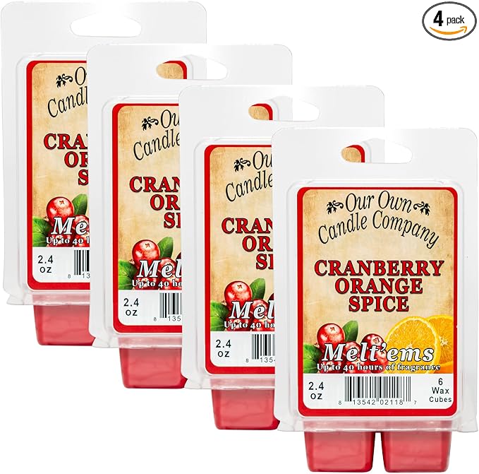 Our Own Candle Company Premium Wax Melt, Cranberry Orange Spice Scent, Handmade by OurOwnCandleCompanycandles