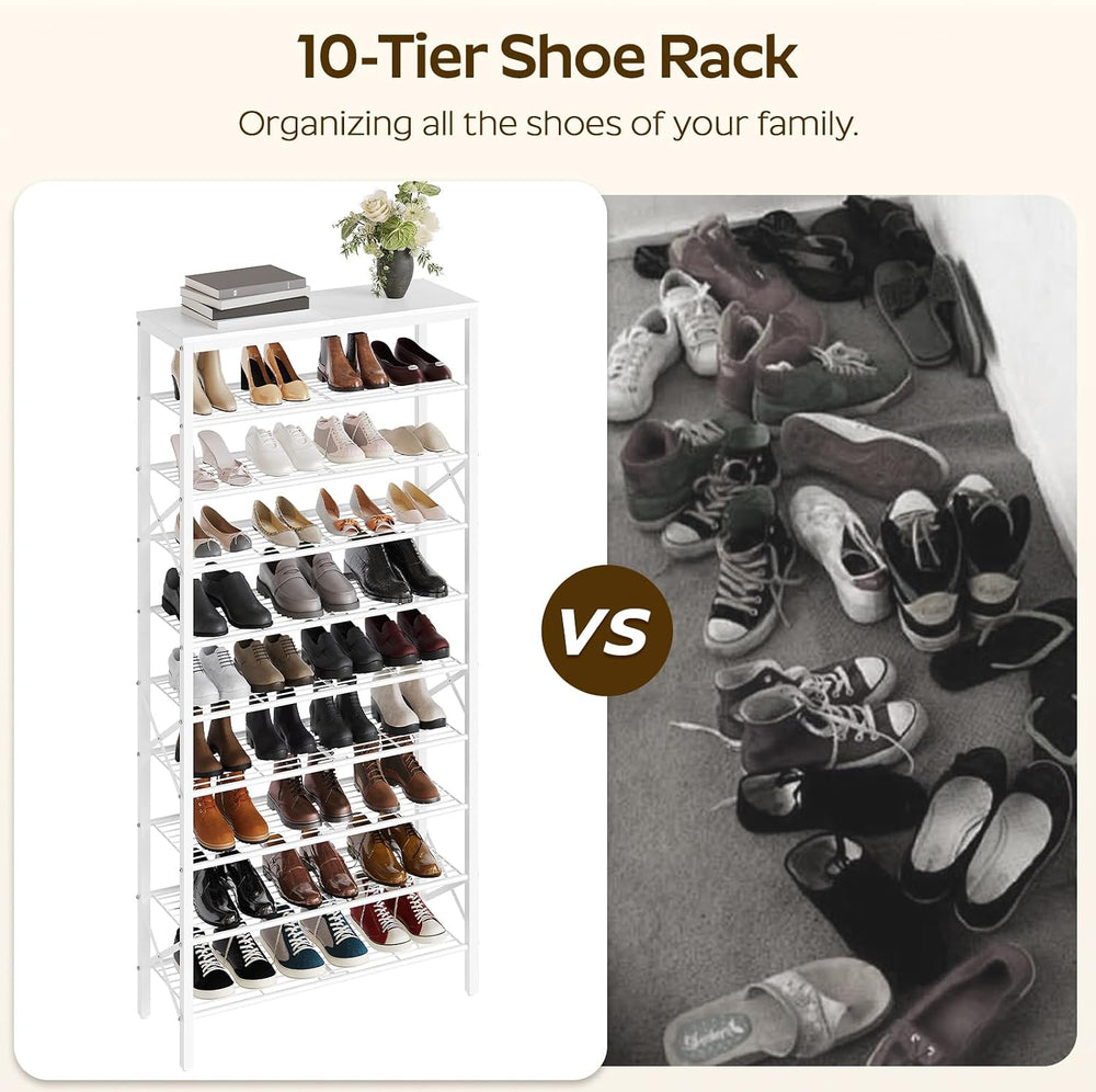YATINEY 10 Tier Shoe Rack, Large Capacity Shoe Storage Organizer Holds 40 Pai...