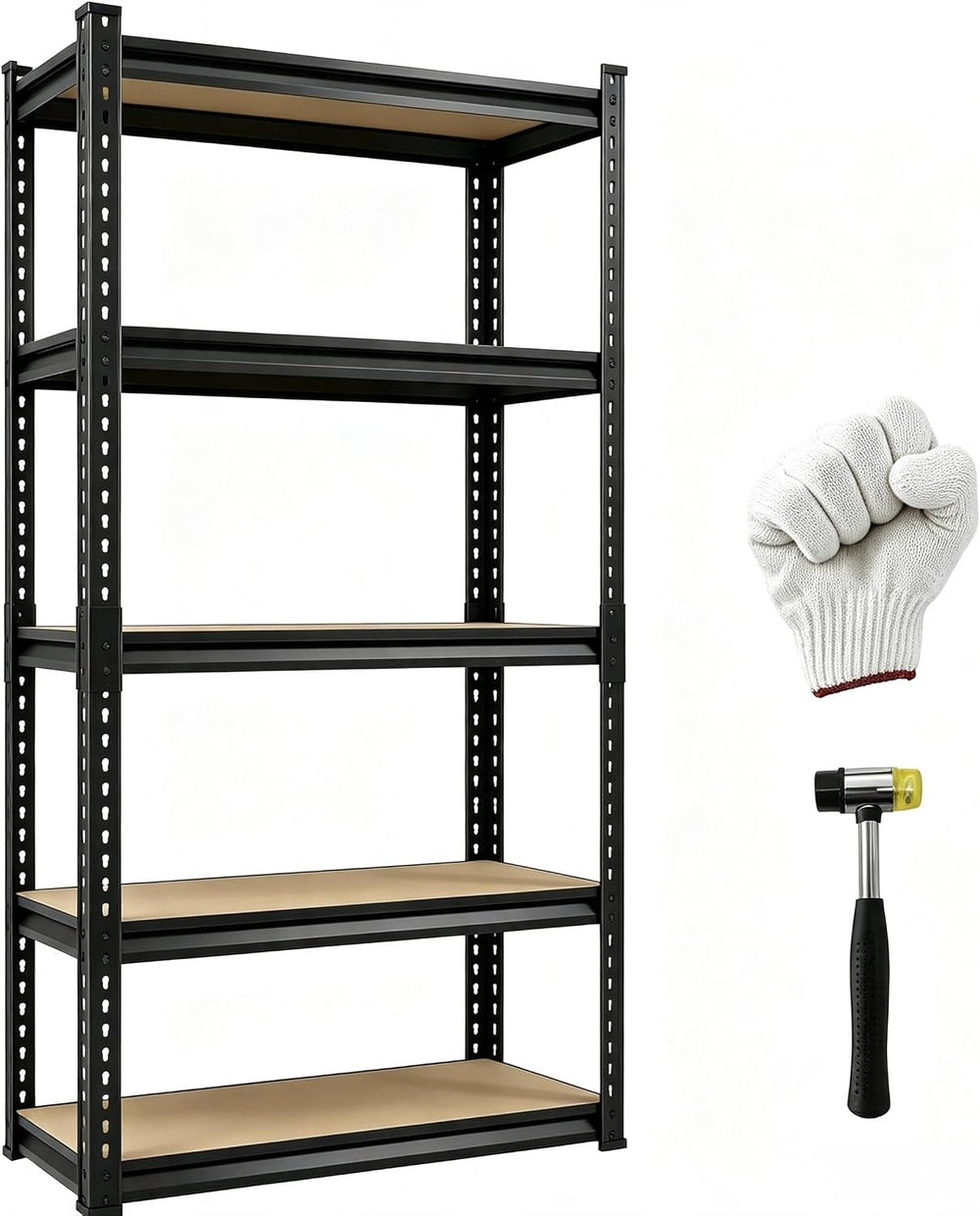 Heavy Duty Storage Shelving Unit, 5-Tier Adjustable Garage Shelves, 2025 lbs ...