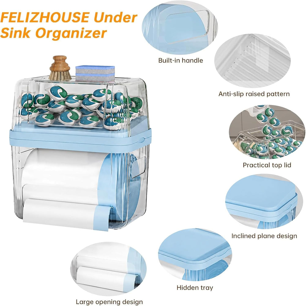 2-in-1 Trash Bag Holder Laundry & Dishwasher Pods Container,Garbage Bag D...