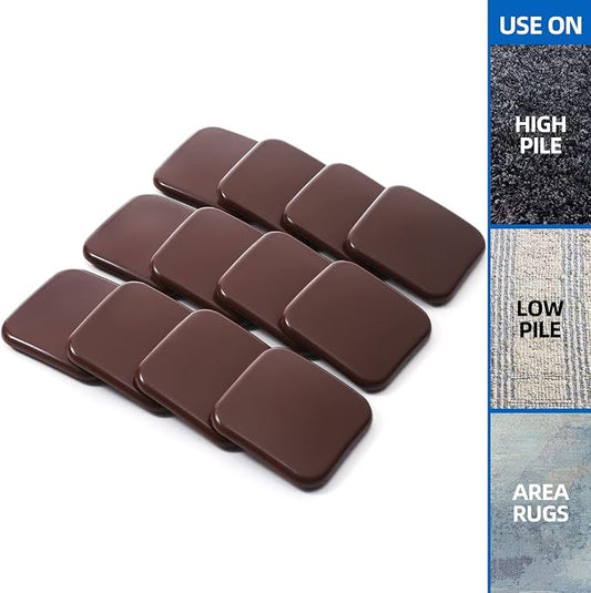Square Furniture Sliders for Carpet, Reusable Furniture Movers Sliders - Image 2
