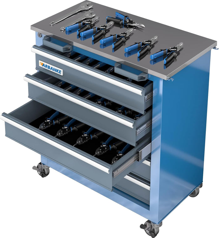 LARBANKE 5-Drawer Tool Chest, Rolling with Wheels,Mobile Tool Cabinet,Blue