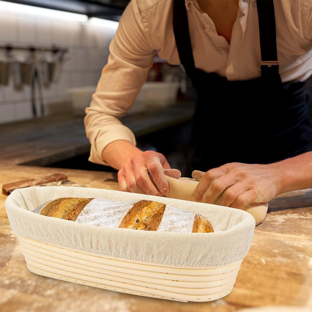 4PACK 8 inch Oval Bread Proofing Basket Banneton Bread Dough Proofing Rising ...