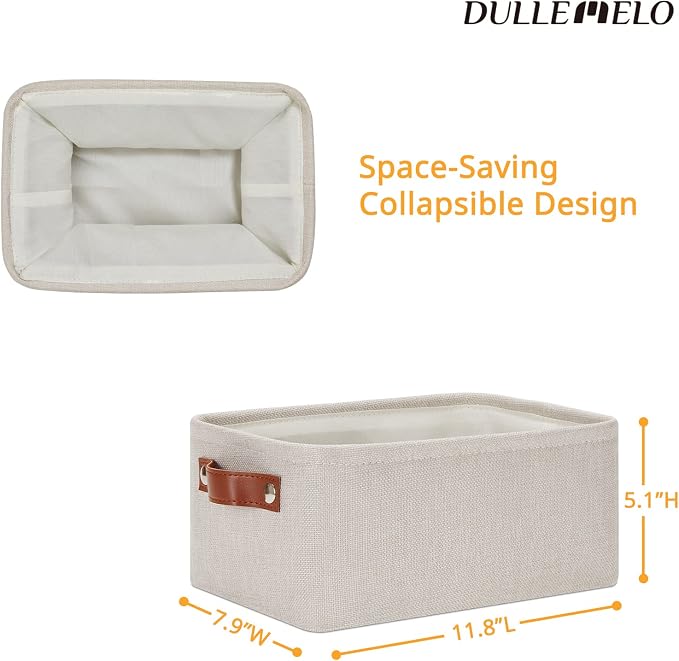 DULLEMELO Small Storage Basket for Shelves, Small Fabric Collapsible - Image 9