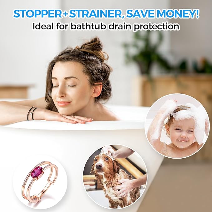 zaa 5 Pcs Bathtub & Shower Drain Hair Catcher, 2 Pack Silicone Collapsible - Image 7