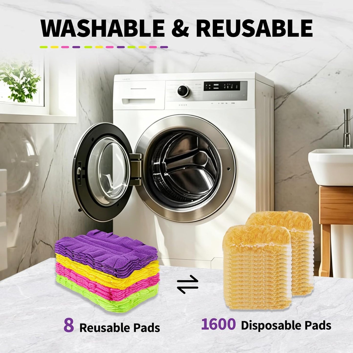 8 Pack Reusable Duster Pads Compatible with Swiffer Duster Refills, Washable Microfiber Dusting Cloths for Cleaning Home, Car, Pet, Furniture, Fans, Blinds