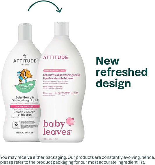 ATTITUDE Baby Dish Soap and Bottle Cleaner, EWG Verified Dishwashing Liquid - Image 2