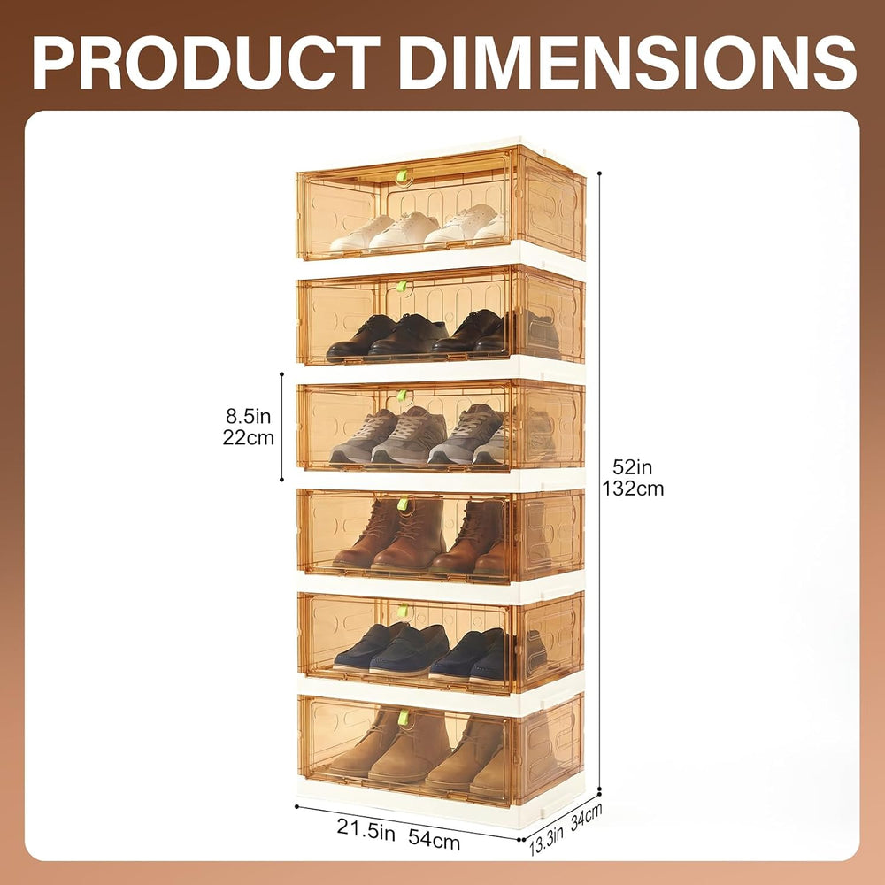 Shoe Rack Organizer for Entryway/Closet,Stackable Magnetic-Door Shoe Boxes,Fo...