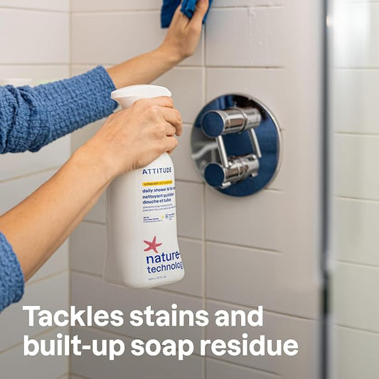 ATTITUDE Shower & Tile Cleaner, EWG Verified, Plant-Based & Vegan Bathroom Spray - Image 2