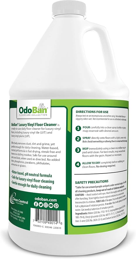 OdoBan Ready-to-Use Luxury Vinyl Floor Cleaner, Streak Free and Neutral PH - Image 2