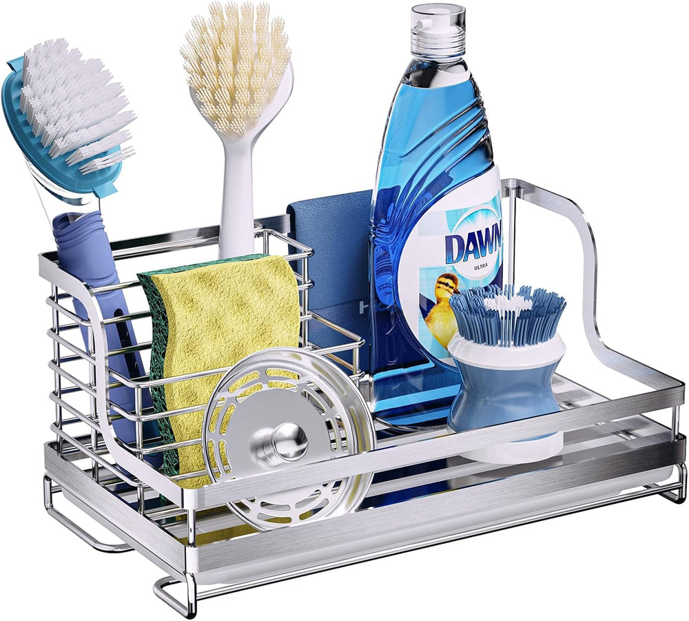 Consumest Sink Caddy, 5-in-1 Sponge Holder Kitchen Sink Caddy Organizer with ...