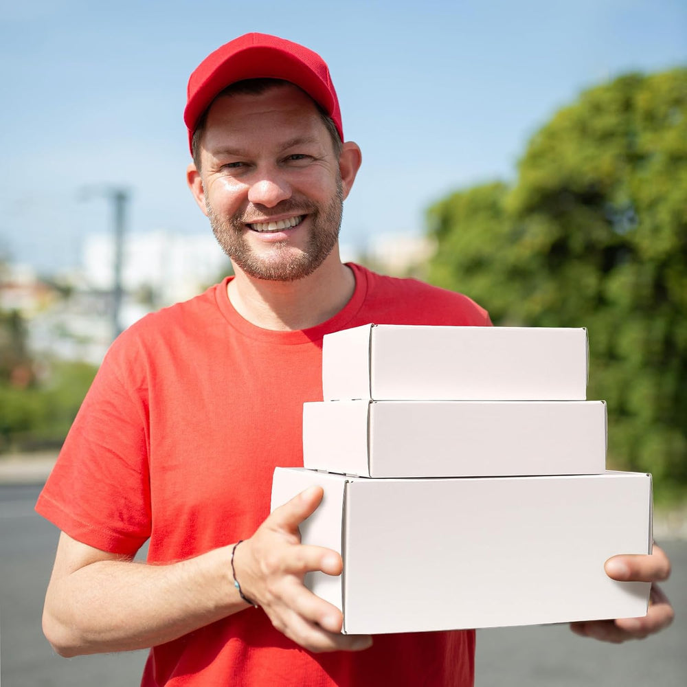 White Shipping Boxes Medium 10x8x2 Inches, 40 Pack Corrugated Cardboard Maile...