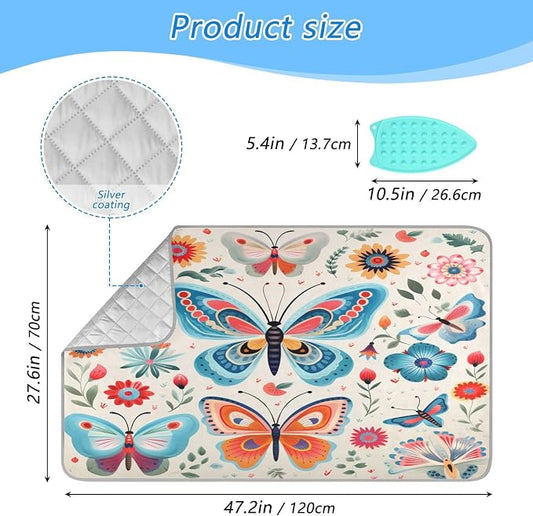 Decorative Butterfly Floral Ironing Mat Thickened Ironing Blanket Travel - Image 2