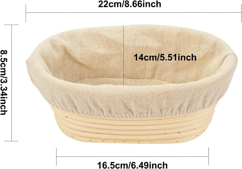 4PACK 8 inch Oval Bread Proofing Basket Banneton Bread Dough Proofing Rising ...
