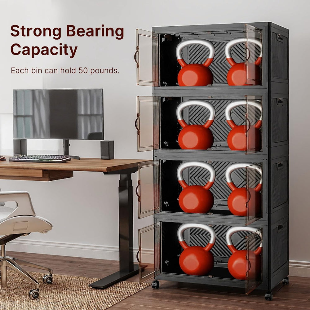 UAMFURI Stackable Storage Bins with Lids, 960QT Lockable Storage Cabinet