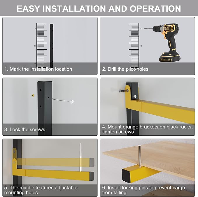 Lumber Storage Rack, Upgrade Cantilever Folding Lumber Rack Wall Mount - Image 8
