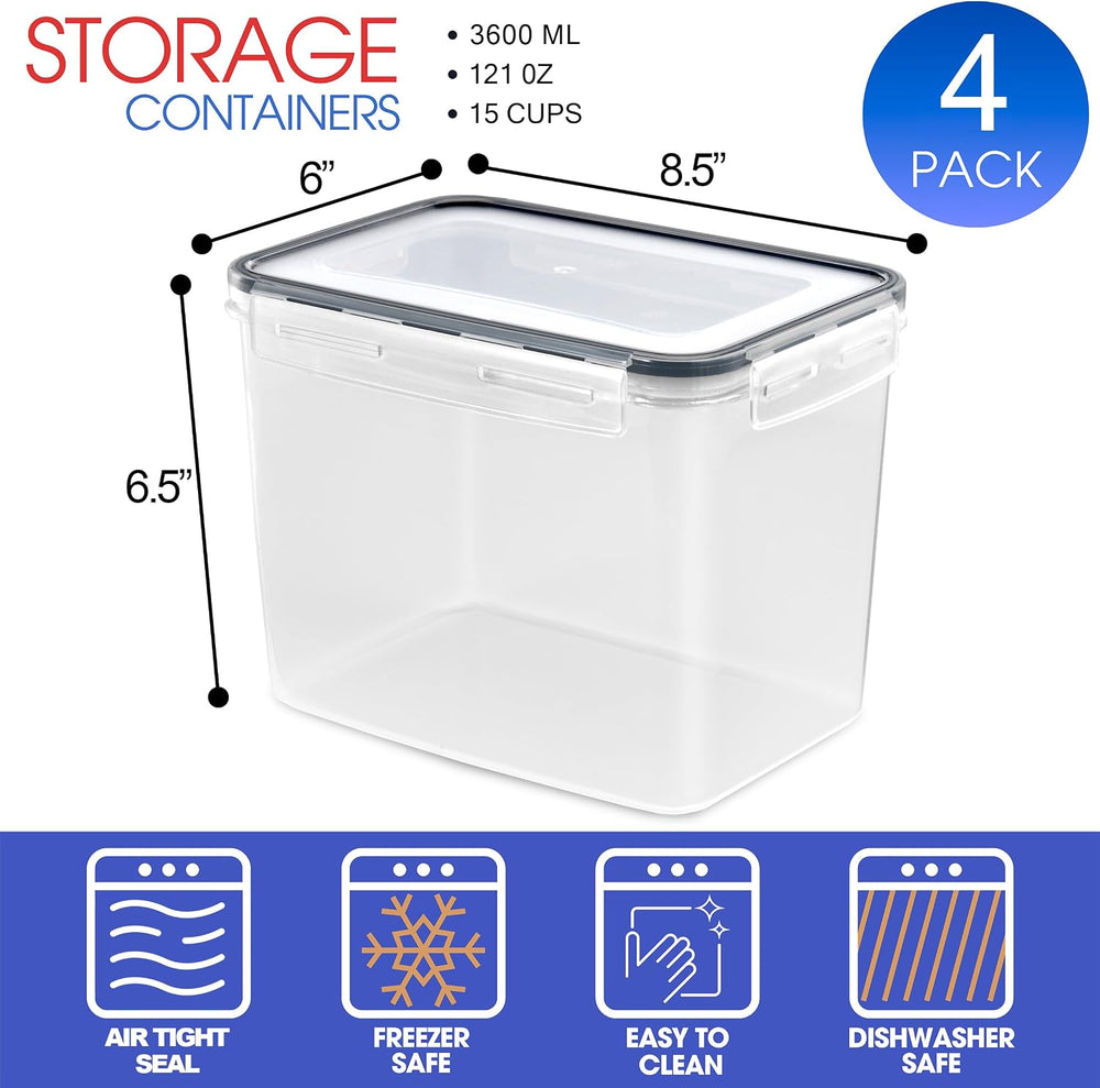 Sorbus Air Tight Pantry Storage Containers, with Lids (4 Pack)