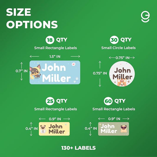 Personalized Name Tag Stickers for Kids | Dog Waterproof Labels for School - Image 2