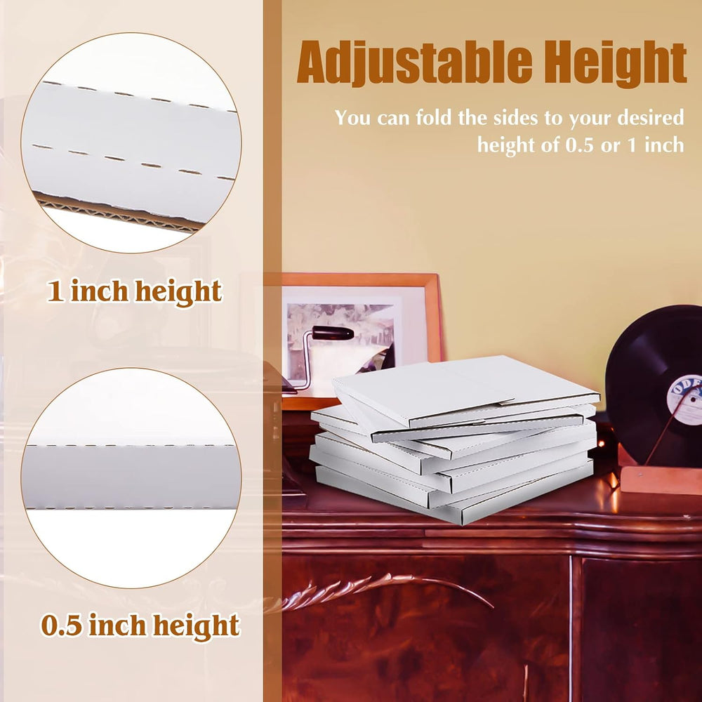 Tinlade 50 Pack Vinyl Record Shipping Boxes 12.5" x 12.5" x 1"...