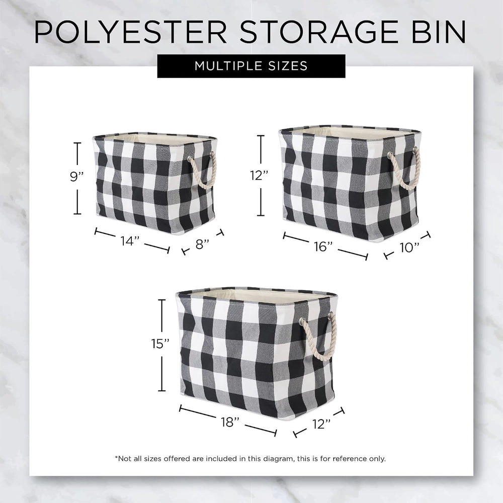Bone Dry Pet Storage Collection Striped Paw Patch Bin, Black, Small Rectangle...