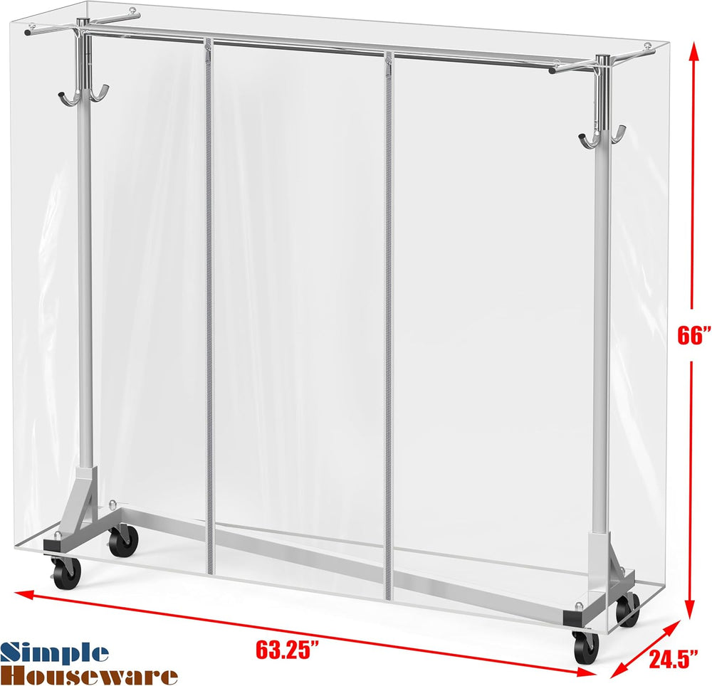 Simple Houseware Industrial Grade Z-Base Garment Rack w/Cover Tube Bracket