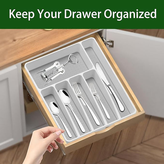 Silverware Organizer Utensil Organizer Holder Kitchen Drawer Organizer Plastic - Image 2