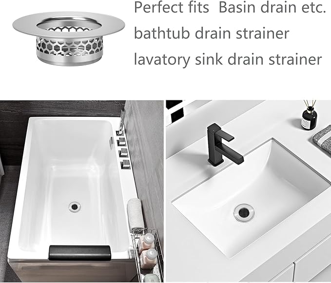 Bathroom Sink Strainer, Bathtub Lavatory Sink Drain Strainer Hair Catcher - Image 6