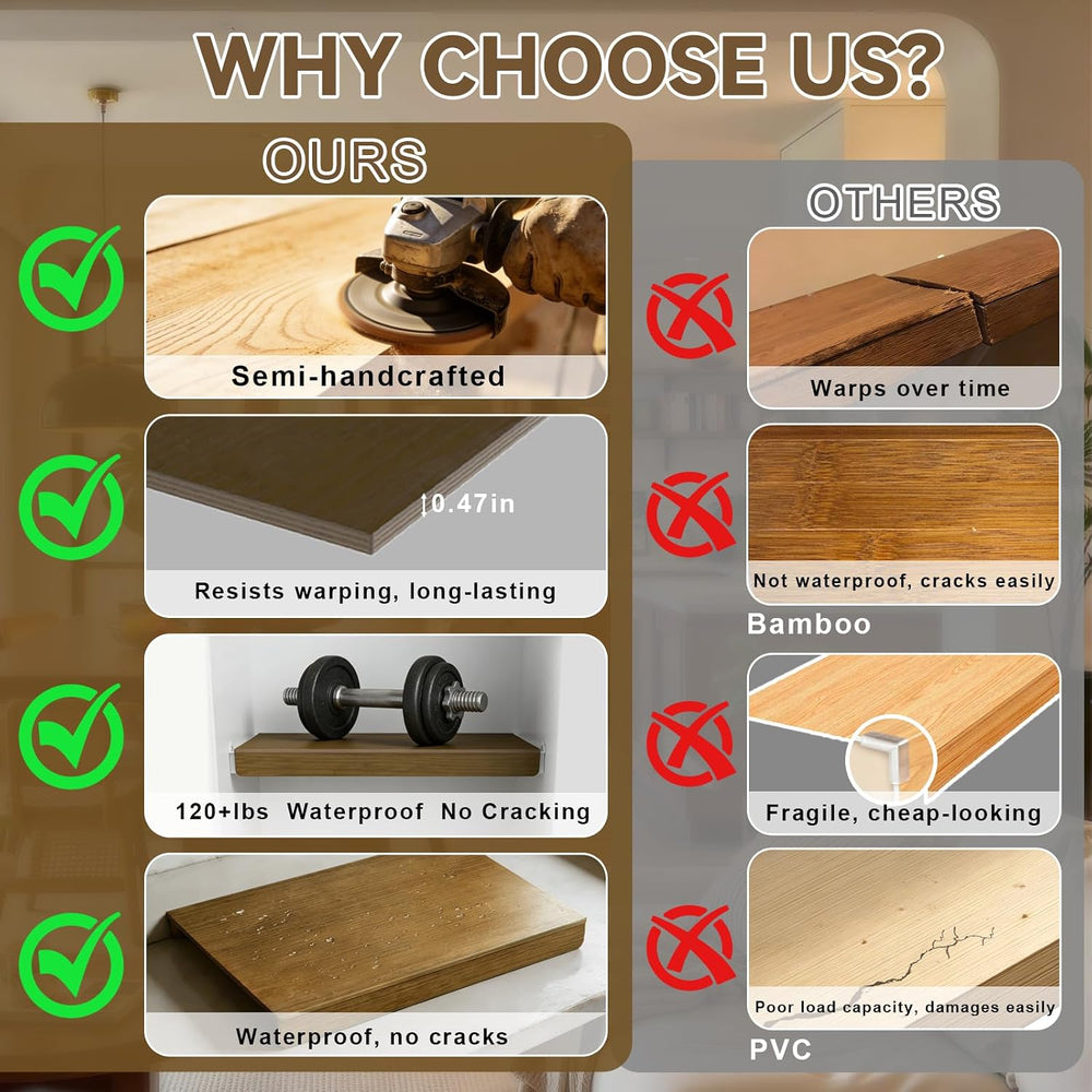 Wood 12x46 in 5-Pack wire rack cover is a anti-warp shelf liner for renters i...
