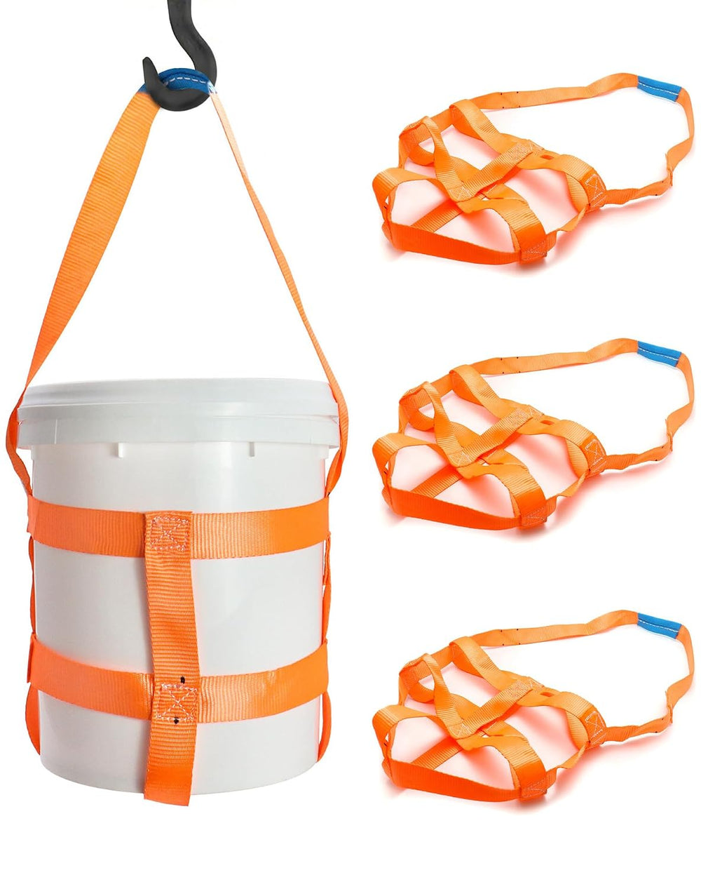 QWORK Durable Bucket Sling with Belly Bands for 5 Gallon Bucket, 200lbs Capac...