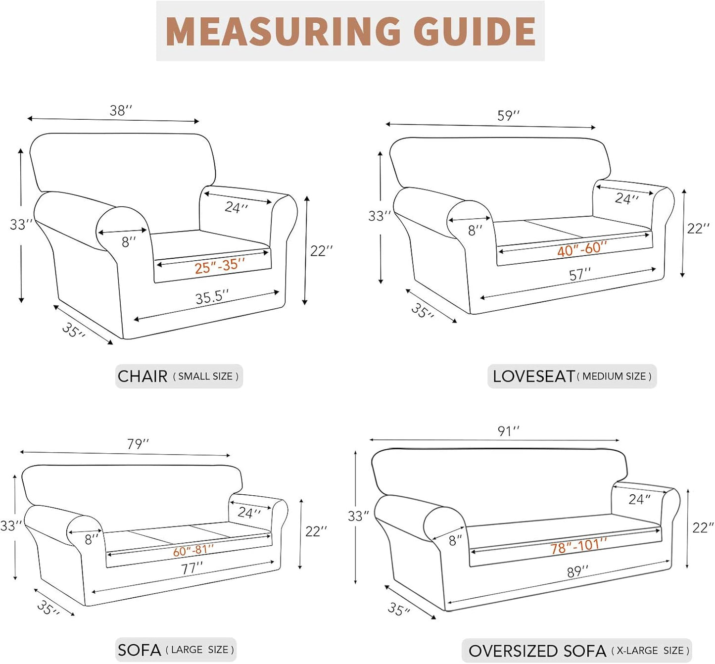 Easy-Going 100% Waterproof Couch Cover, Dual Waterproof Sofa Cover, Stretch Jacquard Sofa Slipcover, Furniture Protector for Kids, Pets, Dog and Cat (Sofa, Dark Gray)