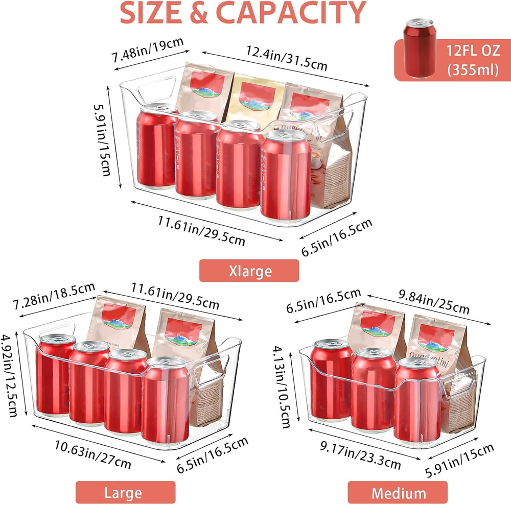 Clear Plastic Storage Bins - 12 Pack Pantry Organizers and Storage, Clear Pan...