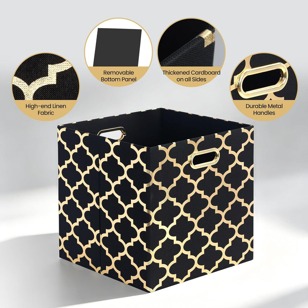 Posprica 11x11x11 Storage Cube Bins, Collapsible Storage Bins Fabric Storage ...