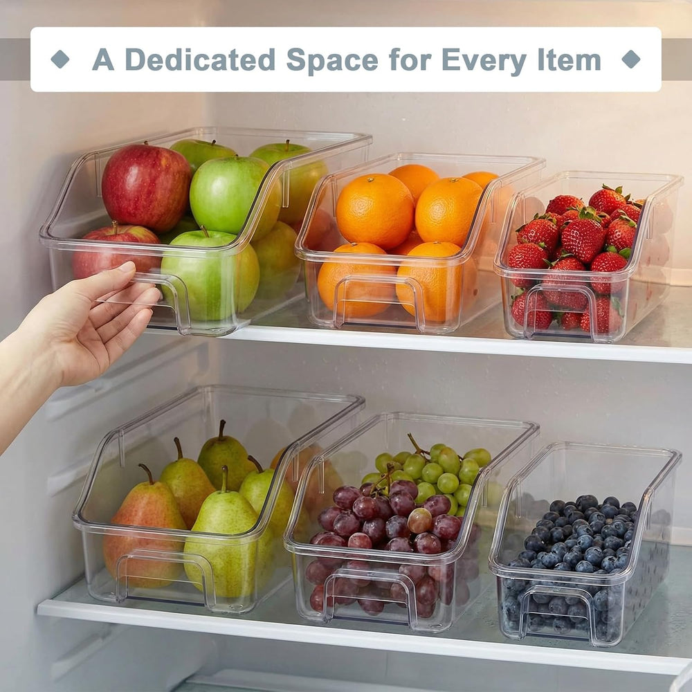 LemonRoad 6 Packs Pantry Organizers and Storage Freezer Clear Organizer Bins ...