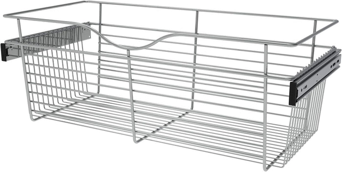 REV-A-SHELF Chrome 30" Wire Pullout Basket for 14" Deep Closet - 11" H