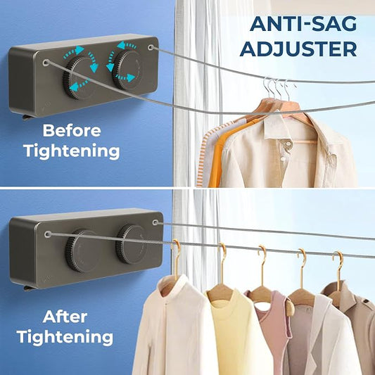 Retractable Clothesline Indoor Outside Heavy-Duty, Upgrade 304 Double Stainless - Image 2