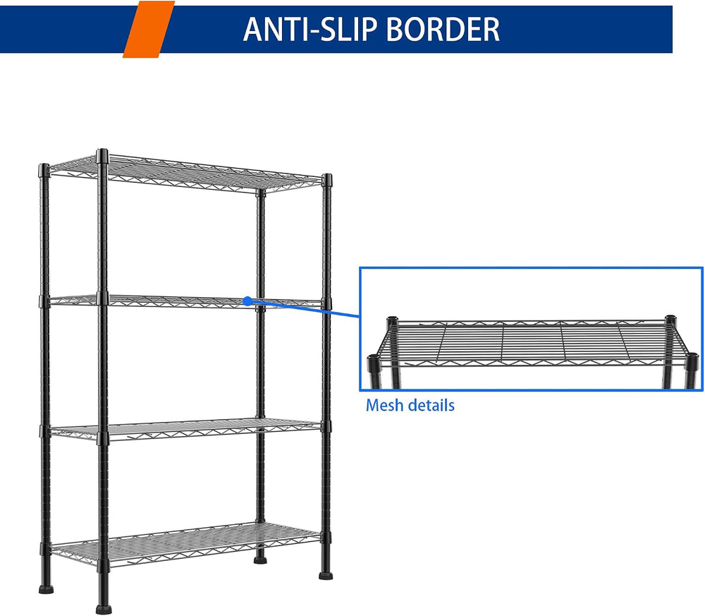 REGILLER 4-Wire Shelving Metal Storage Rack Adjustable Shelves,Standing Stora...