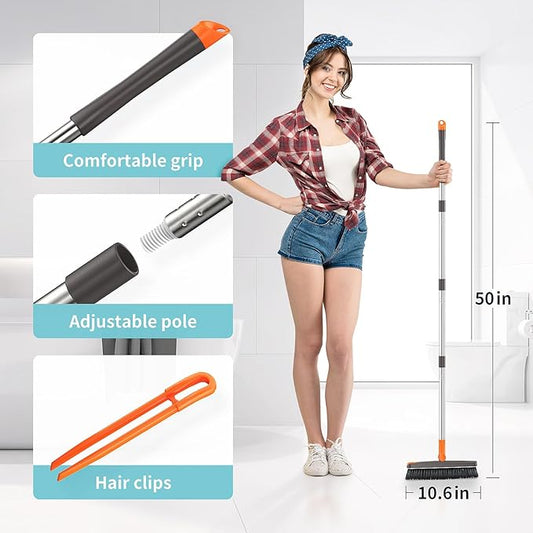 AIR U+ Grout Brush with Long Handle 180° Swivel Scrub Brush with Tweezers to - Image 2