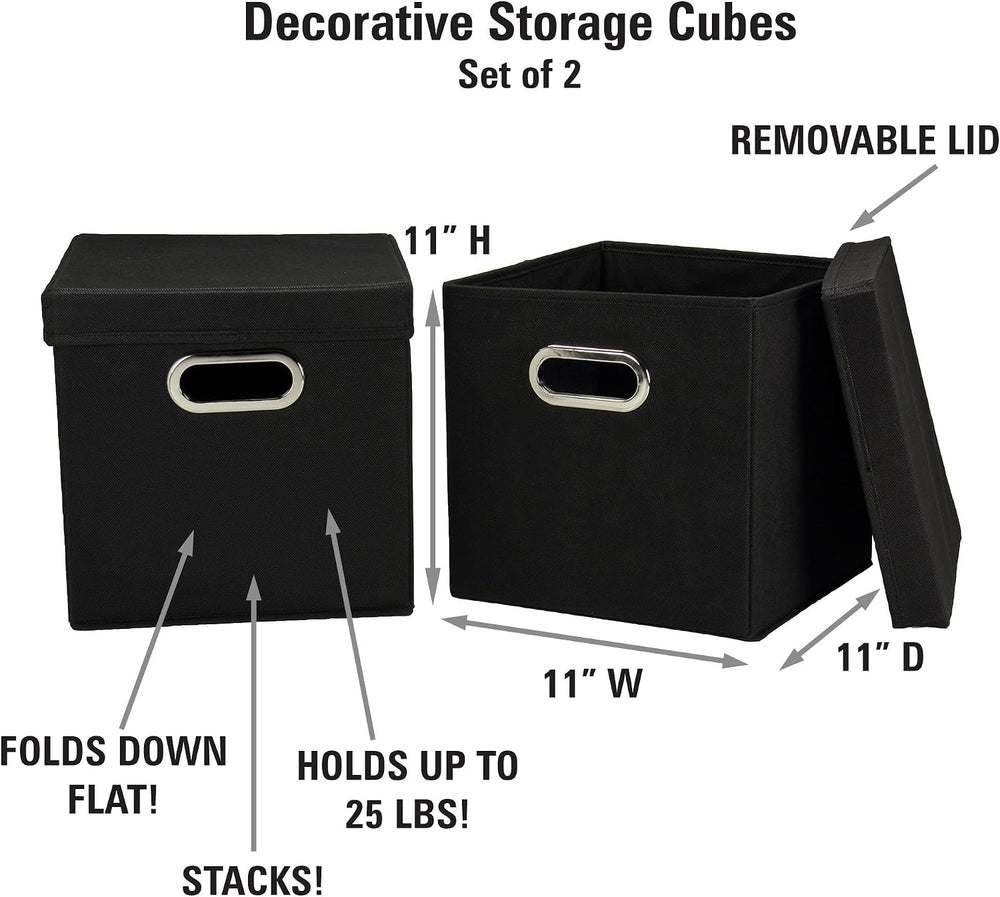 Household Essentials 34-1 Decorative Storage Cube Set with Removable Lids | B...