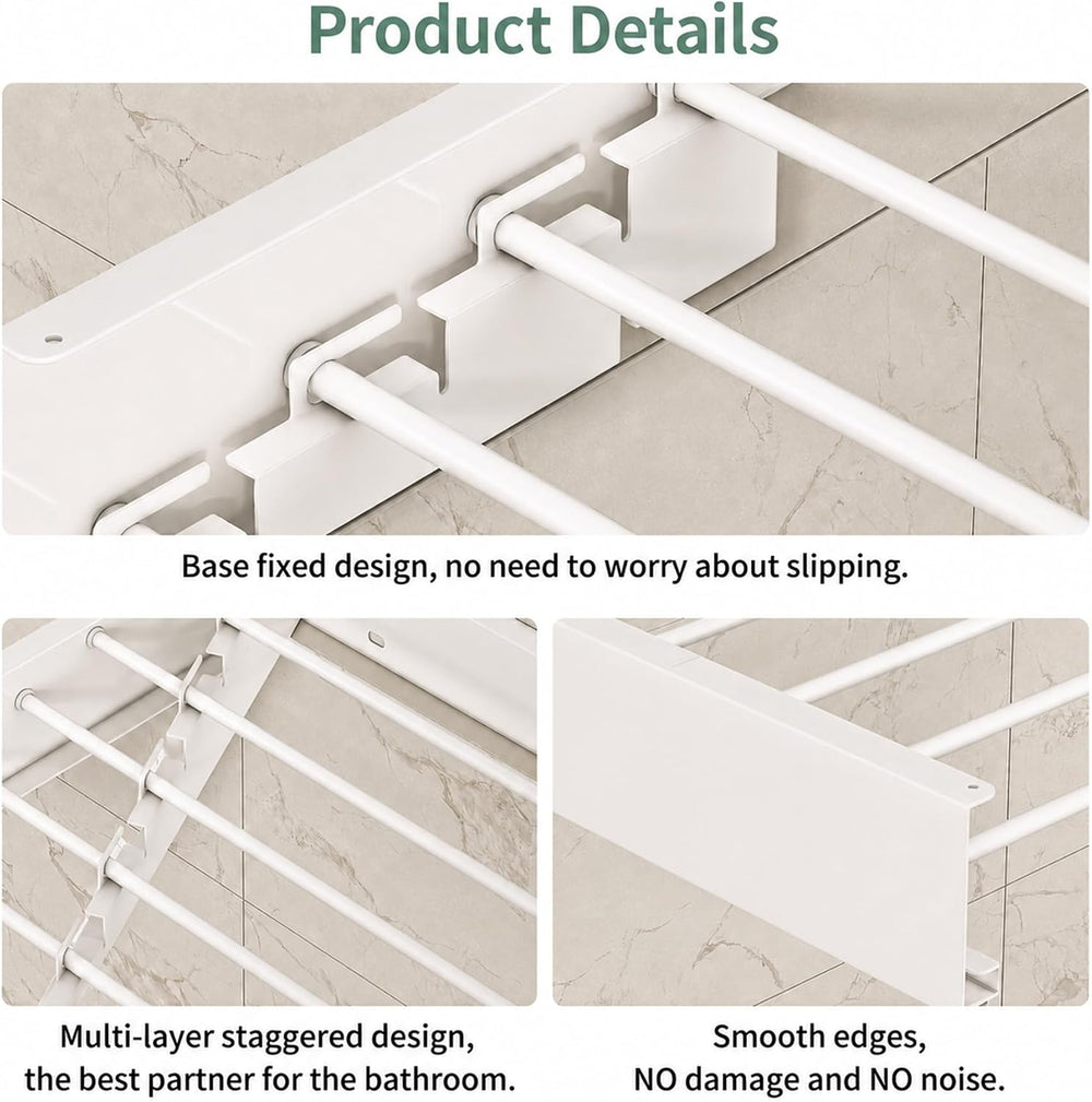 Wall Mounted Foldable Clothes Drying Rack with 60 lbs Supports