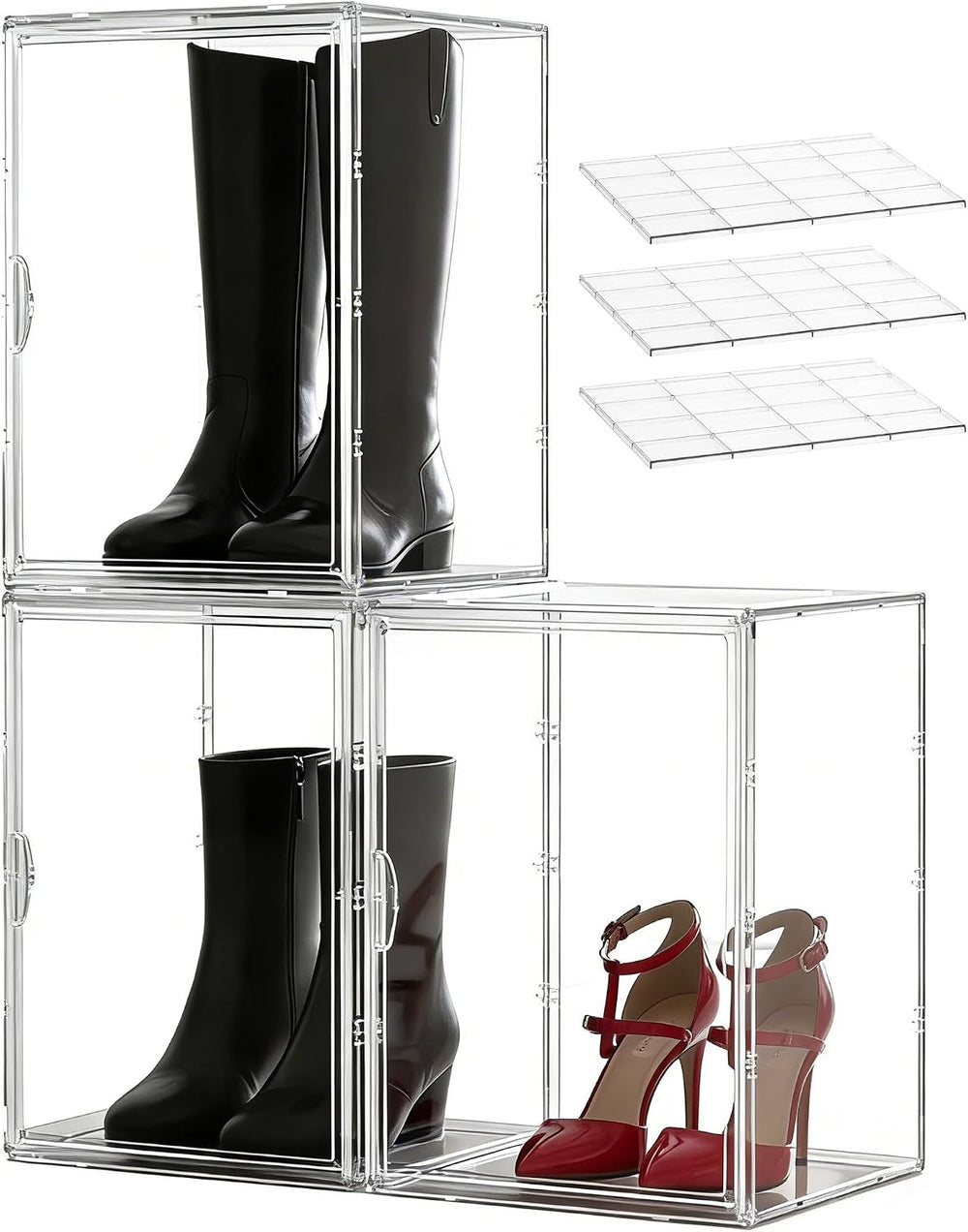 XXX-Large Clear Stackable Acrylic Display with Lid & Magnetic Door - 2-Ti...