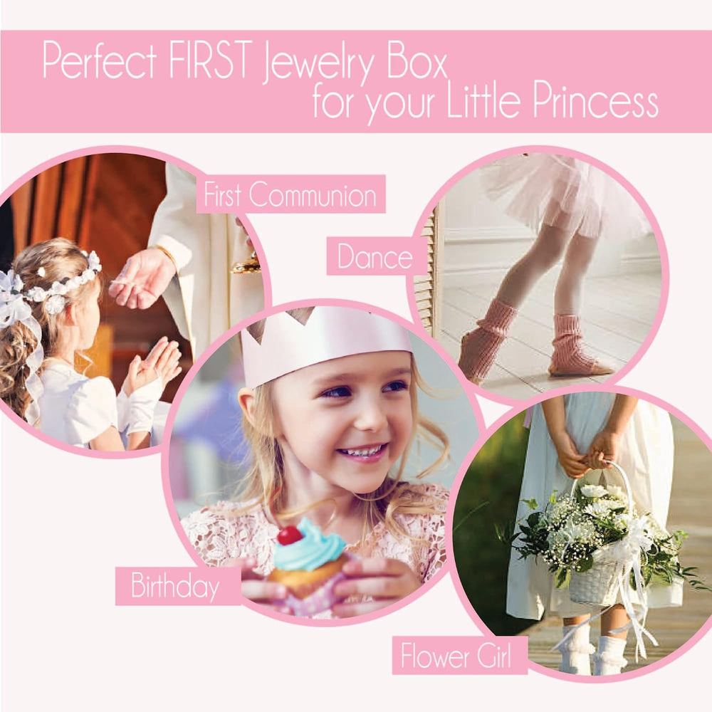 My Bambino Personalized Girls Jewelry Box | Stemmed Flower Lift Top Jewelry B...