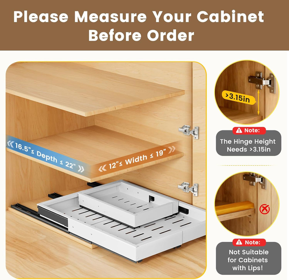 2 Pack Pull Out Cabinet Organizer, Expandable Width (11.4"-18.9") D...