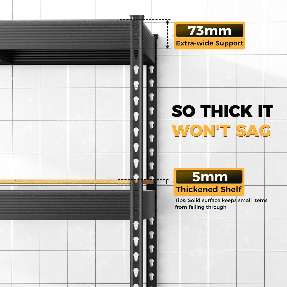 CAMMOO 4000LBS 5 Tier Metal Garage Shelving Unit, 72" H x 48" W x 2...