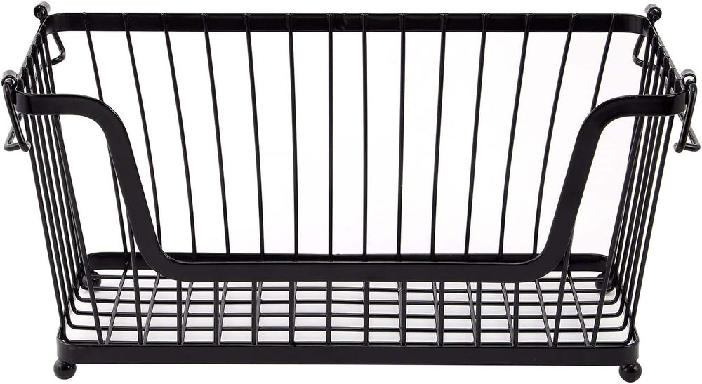 Taylor & Brown Set of 3 Black Storage Stacking Wire Basket Stackable Shel...
