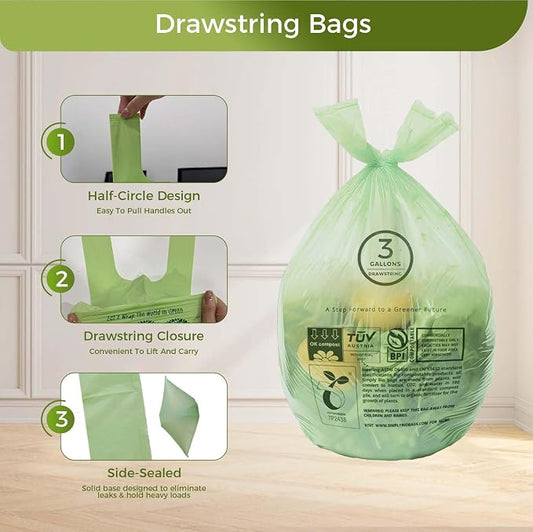 3 Gallon Compostable Trash Bags - Image 2