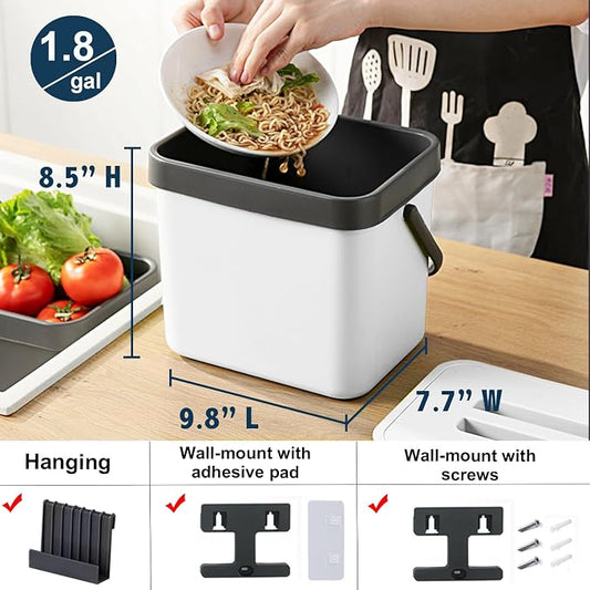 Kitchen Compost Bin Countertop, LALASTAR Hanging Trash Can - Image 2