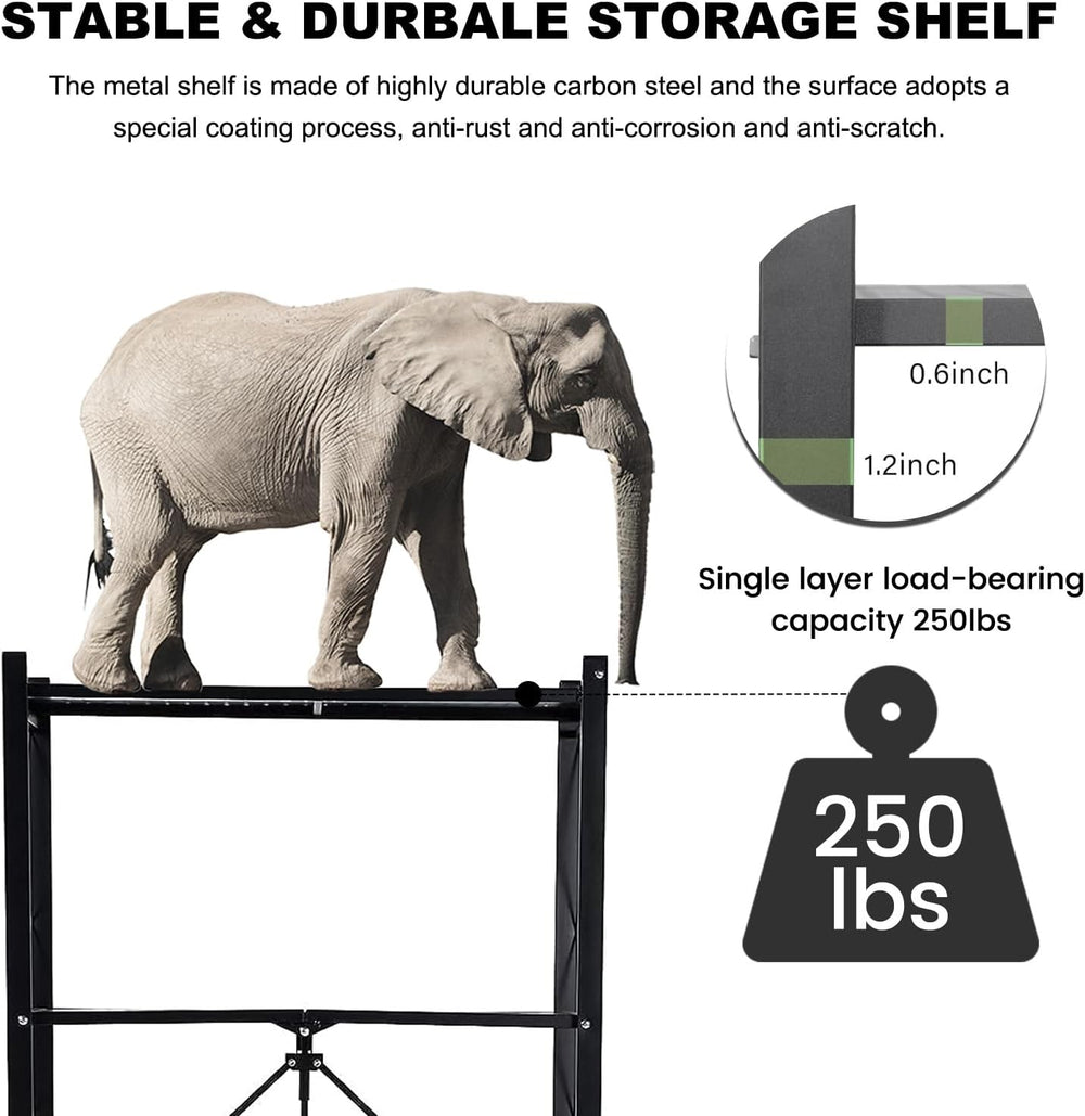 5-Tier Storage Rack Metal Shelving Unit with Wheels Wire Shelf, 2-Pack