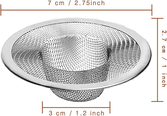 4pcs Heavy Duty Stainless Steel Kitchen Sink Strainer, 2.75" Top / 1" Mesh - Image 2